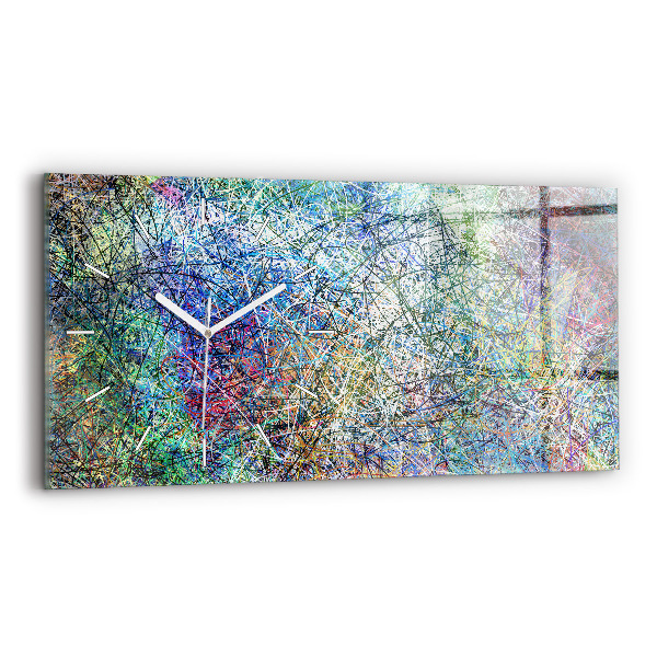 Ceas orizontale de perete din sticlă Abstracția - Emoții