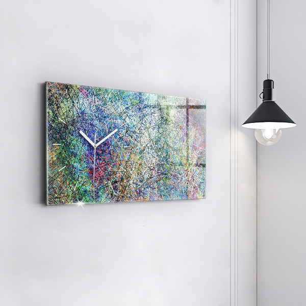 Ceas orizontale de perete din sticlă Abstracția - Emoții