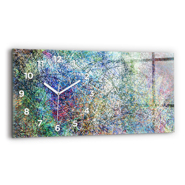 Ceas orizontale de perete din sticlă Abstracția - Emoții