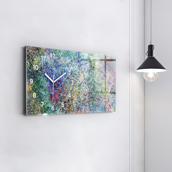 Ceas orizontale de perete din sticlă Abstracția - Emoții