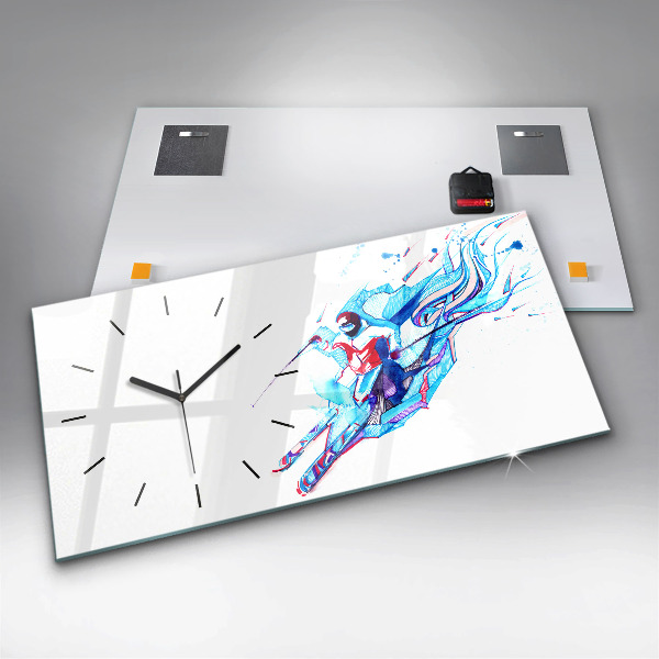 Ceas orizontale de perete din sticlă Schior