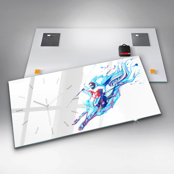 Ceas orizontale de perete din sticlă Schior