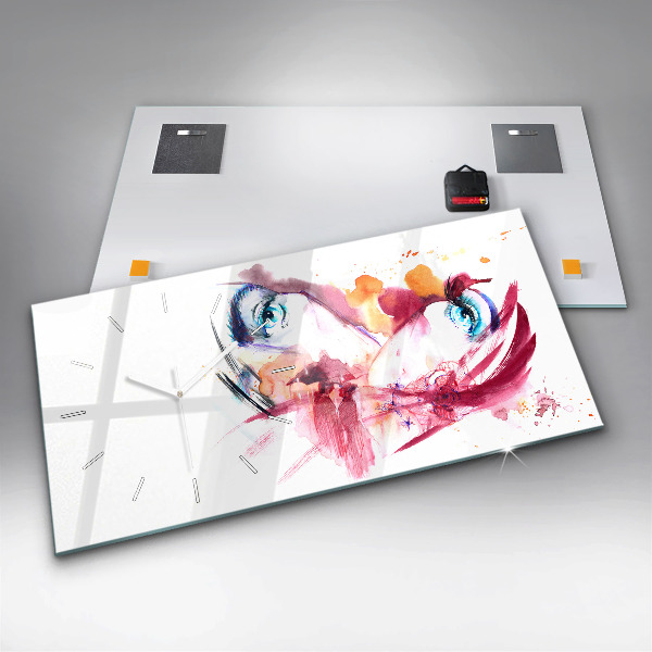 Ceas orizontale de perete din sticlă Cuplu romantic