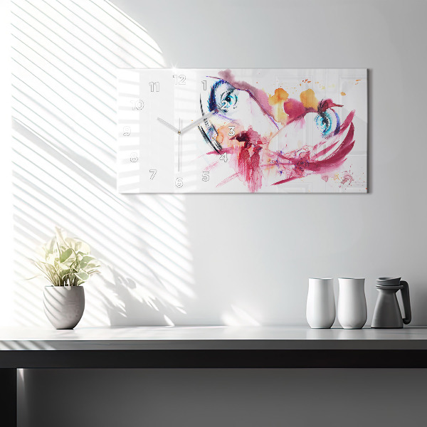 Ceas orizontale de perete din sticlă Cuplu romantic