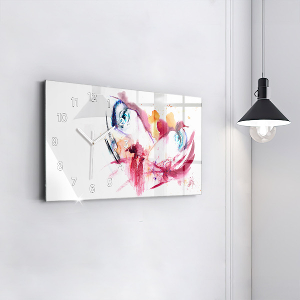 Ceas orizontale de perete din sticlă Cuplu romantic