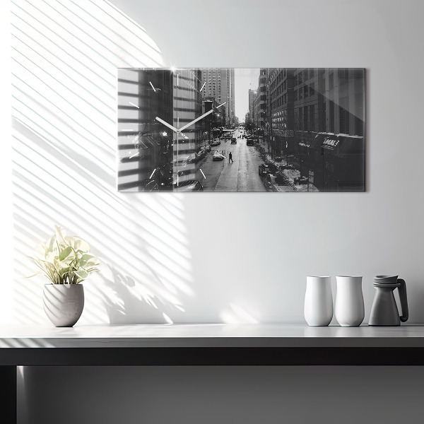 Ceas orizontale de perete din sticlă Străzile orașului Chicago