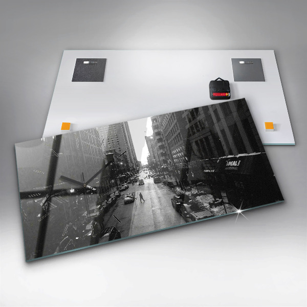 Ceas orizontale de perete din sticlă Străzile orașului Chicago