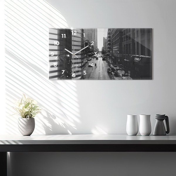 Ceas orizontale de perete din sticlă Străzile orașului Chicago