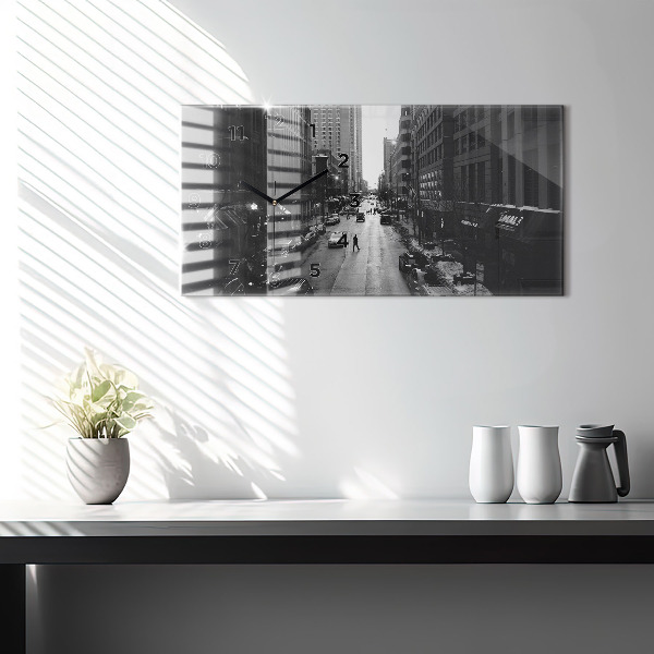 Ceas orizontale de perete din sticlă Străzile orașului Chicago