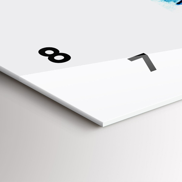 Ceas orizontale de perete din sticlă Placă de surf