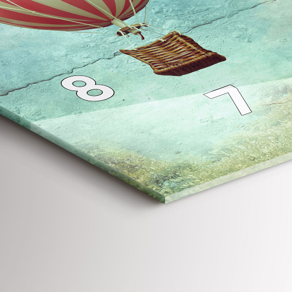 Ceas orizontale de perete din sticlă baloane