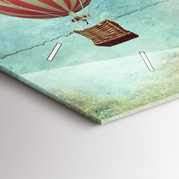 Ceas orizontale de perete din sticlă baloane