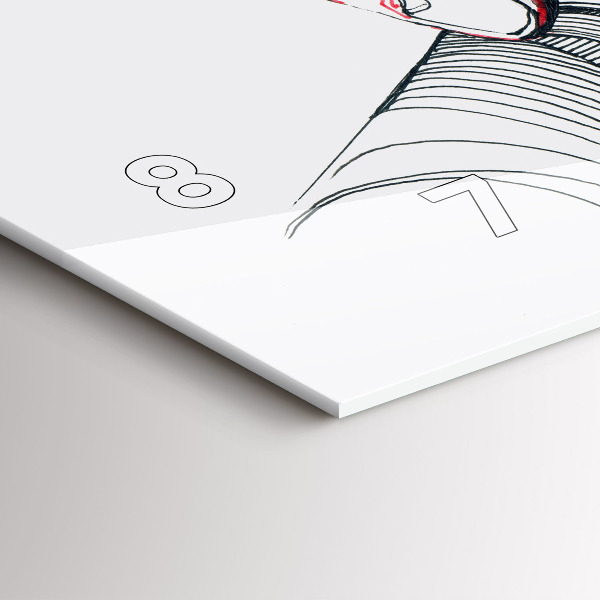 Ceas orizontale de perete din sticlă Ținându-se de mână