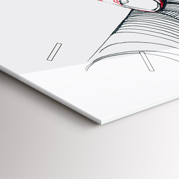 Ceas orizontale de perete din sticlă Ținându-se de mână