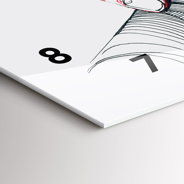 Ceas orizontale de perete din sticlă Ținându-se de mână