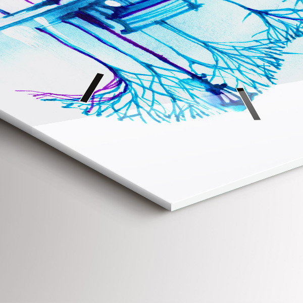 Ceas orizontale de perete din sticlă Lacul Cello Park