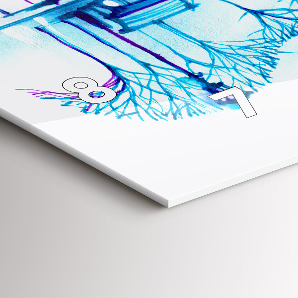 Ceas orizontale de perete din sticlă Lacul Cello Park