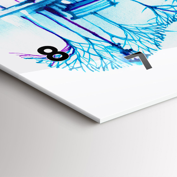 Ceas orizontale de perete din sticlă Lacul Cello Park