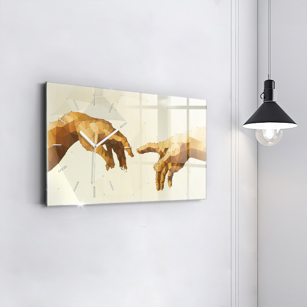 Ceas orizontale de perete din sticlă Crearea lui Adam