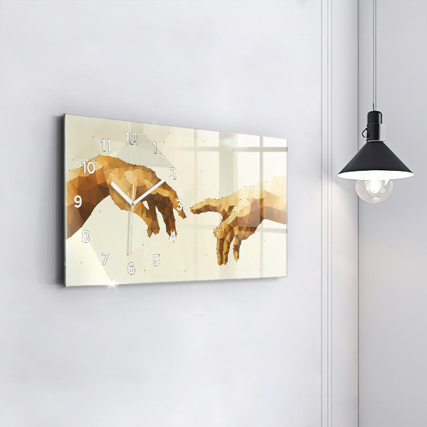 Ceas orizontale de perete din sticlă Crearea lui Adam