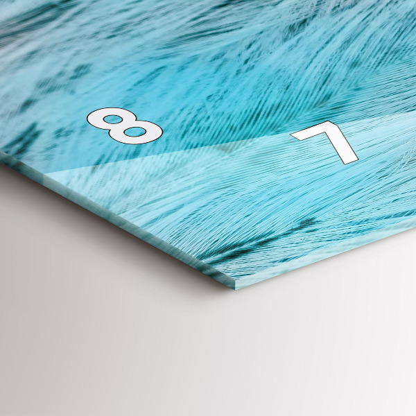 Ceas orizontale de perete din sticlă Pene colorate