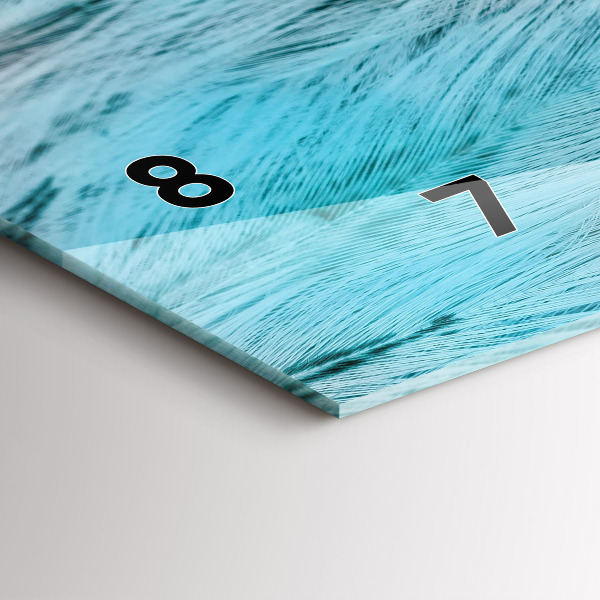 Ceas orizontale de perete din sticlă Pene colorate