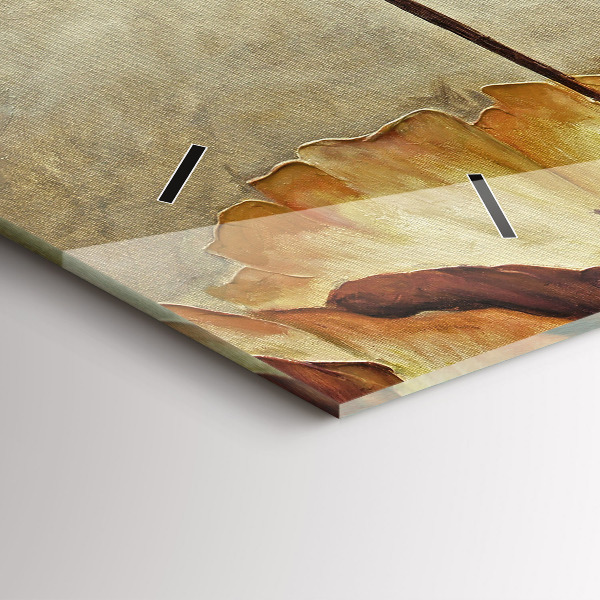 Ceas orizontale de perete din sticlă Maci pictati