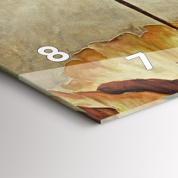 Ceas orizontale de perete din sticlă Maci pictati