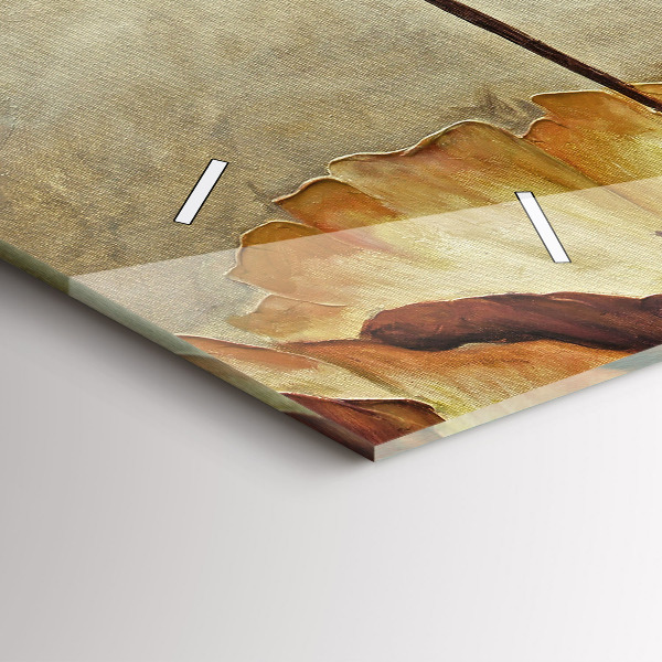 Ceas orizontale de perete din sticlă Maci pictati