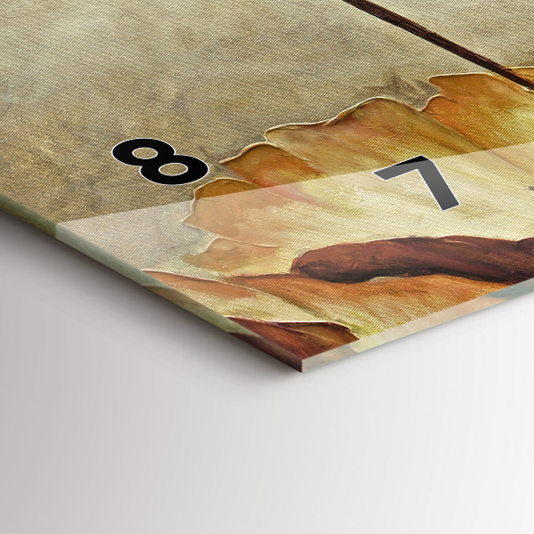 Ceas orizontale de perete din sticlă Maci pictati