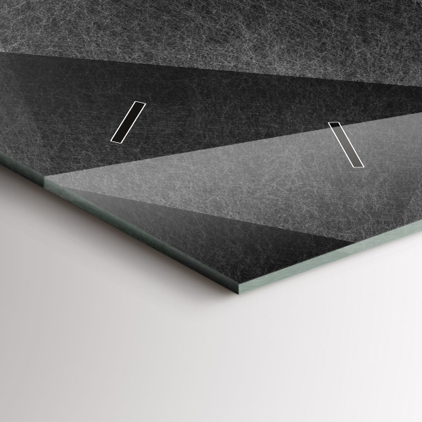 Ceas orizontale de perete din sticlă Abstracția geometrică