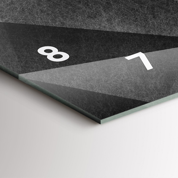 Ceas orizontale de perete din sticlă Abstracția geometrică