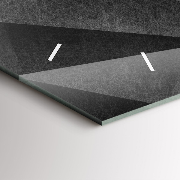 Ceas orizontale de perete din sticlă Abstracția geometrică