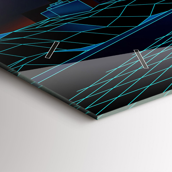 Ceas orizontale de perete din sticlă Orașul Cyberspace