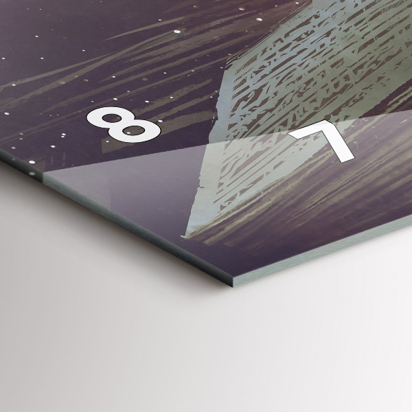 Ceas orizontale de perete din sticlă Carte abstractă