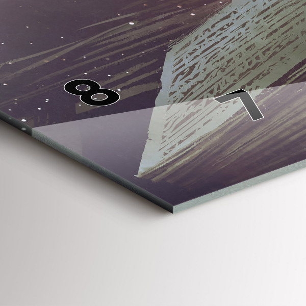 Ceas orizontale de perete din sticlă Carte abstractă