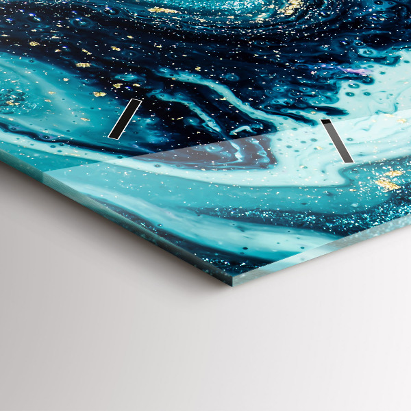 Ceas orizontale de perete din sticlă Marmură abstractă