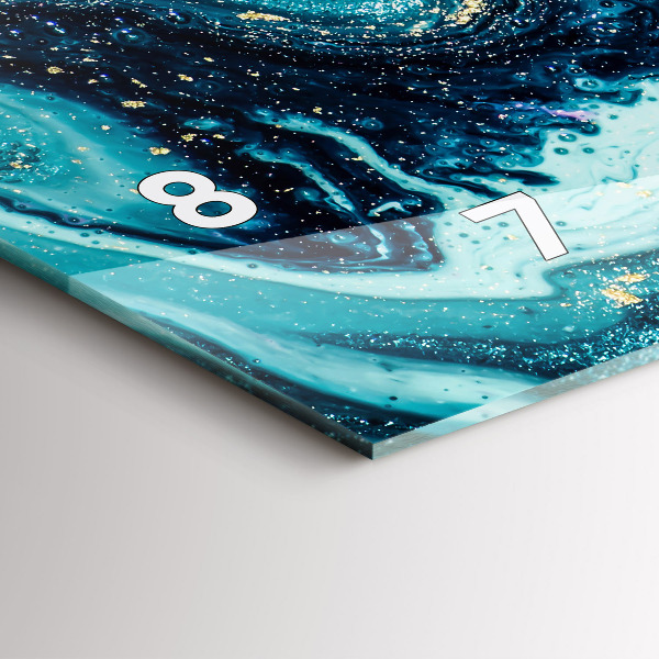 Ceas orizontale de perete din sticlă Marmură abstractă