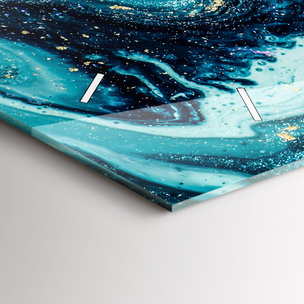 Ceas orizontale de perete din sticlă Marmură abstractă