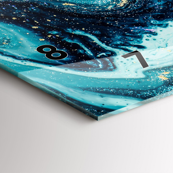 Ceas orizontale de perete din sticlă Marmură abstractă