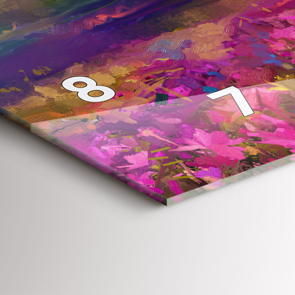 Ceas orizontale de perete din sticlă Peisaj de natură și flori