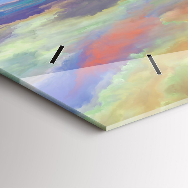 Ceas orizontale de perete din sticlă Peisaj abstract