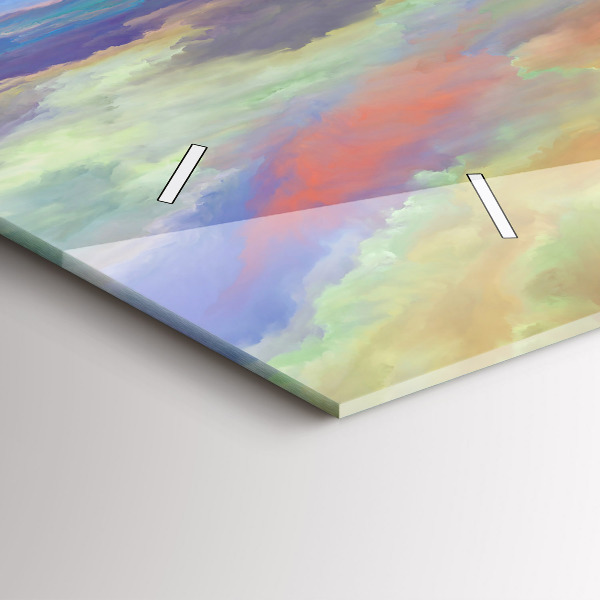 Ceas orizontale de perete din sticlă Peisaj abstract