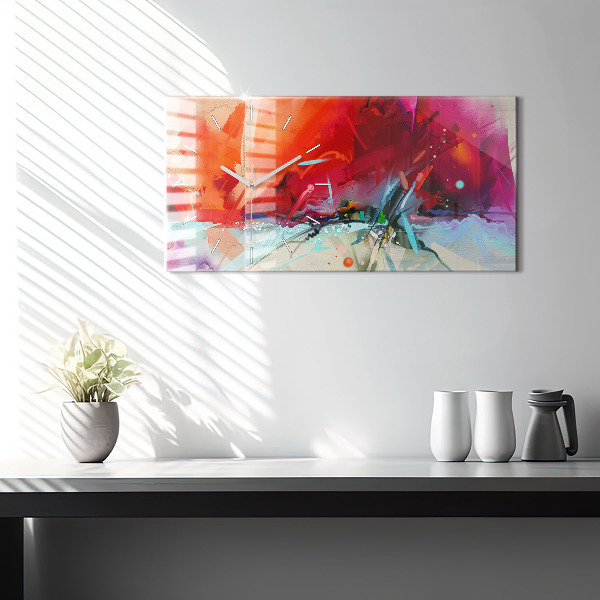 Ceas orizontale de perete din sticlă Rânduri de condimente