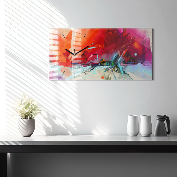 Ceas orizontale de perete din sticlă Rânduri de condimente