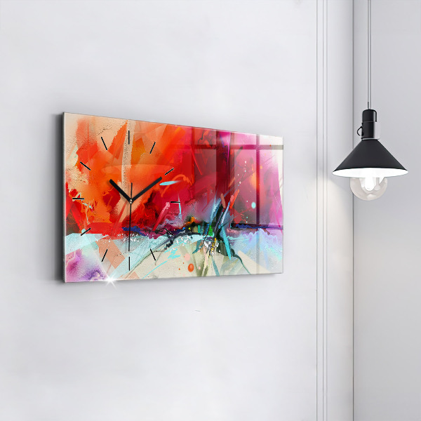 Ceas orizontale de perete din sticlă Rânduri de condimente