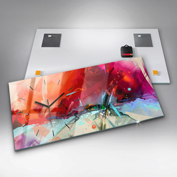 Ceas orizontale de perete din sticlă Rânduri de condimente