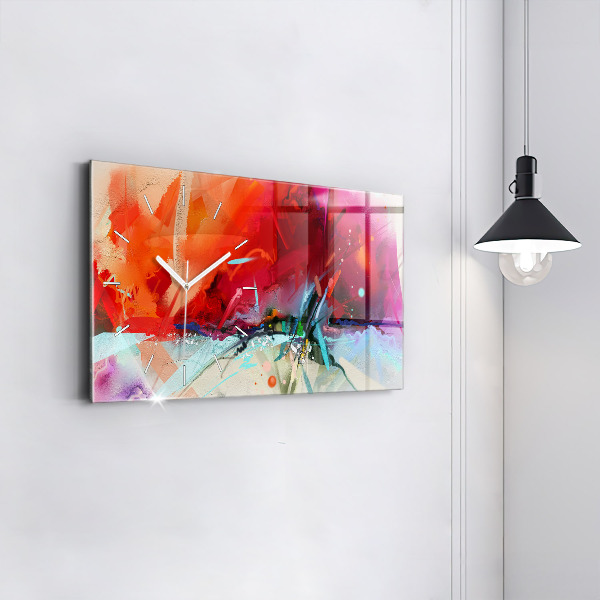 Ceas orizontale de perete din sticlă Rânduri de condimente