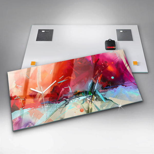 Ceas orizontale de perete din sticlă Rânduri de condimente