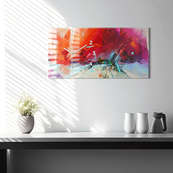 Ceas orizontale de perete din sticlă Rânduri de condimente